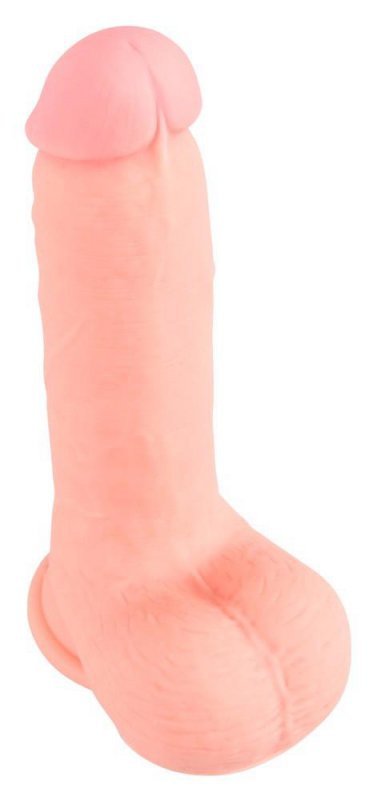 Realistyczne żylaste dildo z jądrami penis na przyssawce 20 cm