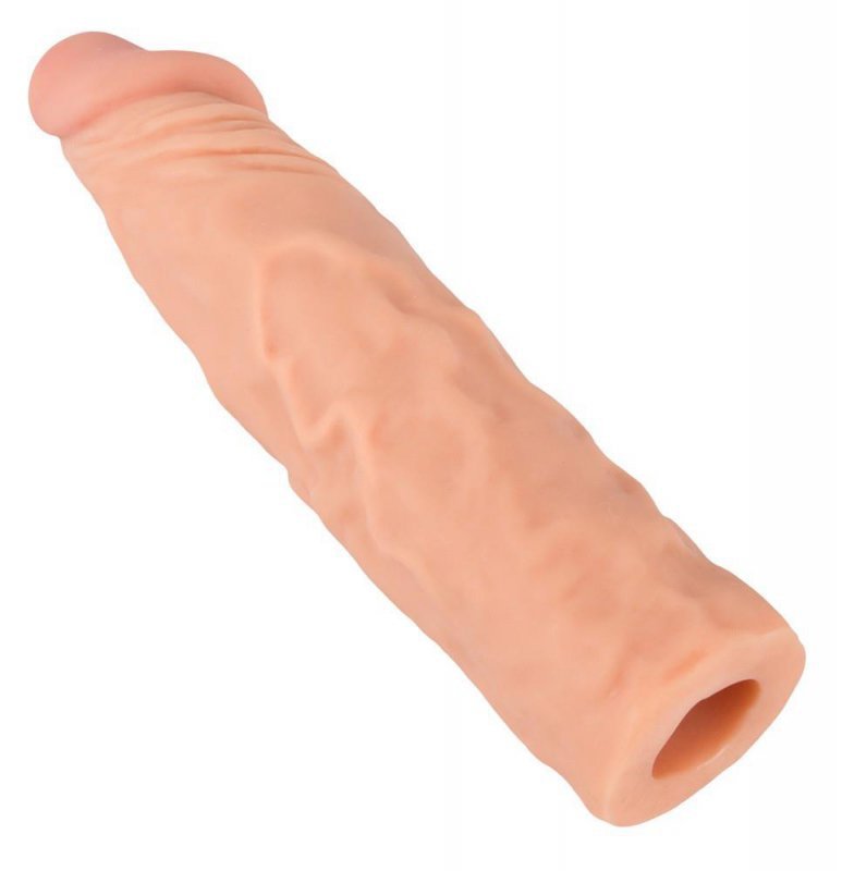 Realistyczna nakładka na penisa przedłużka żylasta + 3 cm