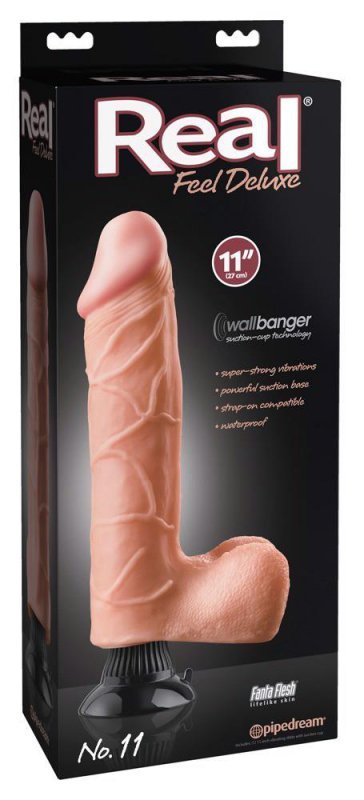Realistyczny wibrator na przyssawce z jądrami  28 cm