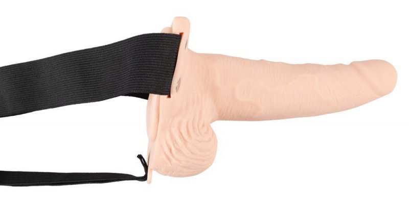 Realistyczna przedłużka penisa proteza strap on z funkcją wibracji