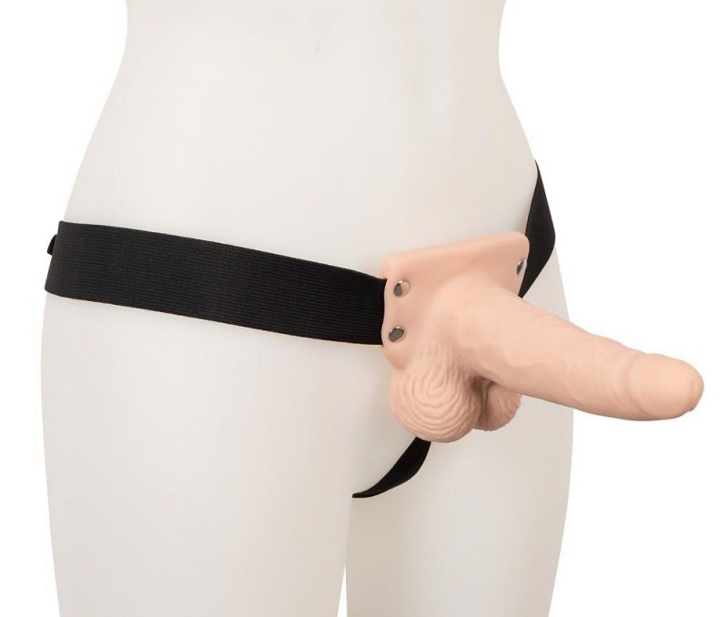 Realistyczna przedłużka penisa proteza strap on z funkcją wibracji
