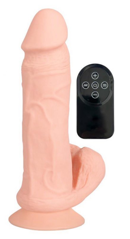 Realistyczne wibrujące dildo na przyssawce z pilotem 28,8 cm