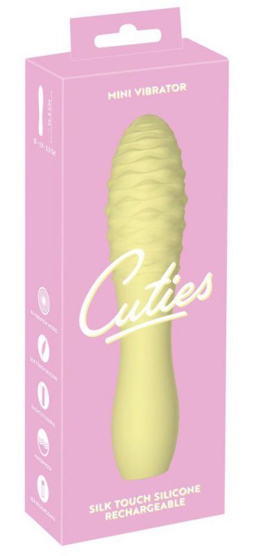 Cuties mini wibrator masażer z wypustkami żółty