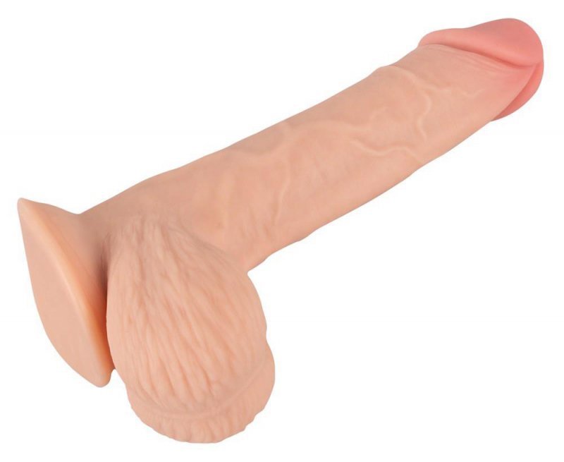 Dildo sztuczny penis z dużymi jądrami przyssawka 19 cm