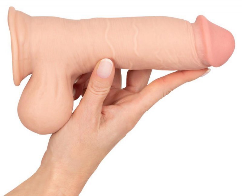 REALISTYCZNE DILDO Z RUCHOMĄ SKÓRĄ 20 CM