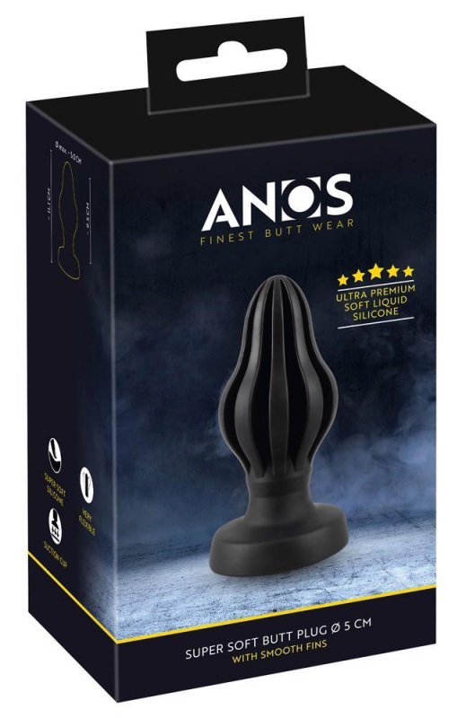 Plug analny stożek ze stymulującymi rowkami korek zatyczka