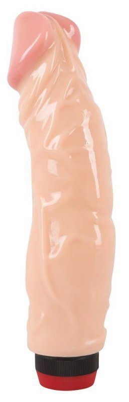 Realistyczny zakrzywiony wibrator cielisty 23 cm