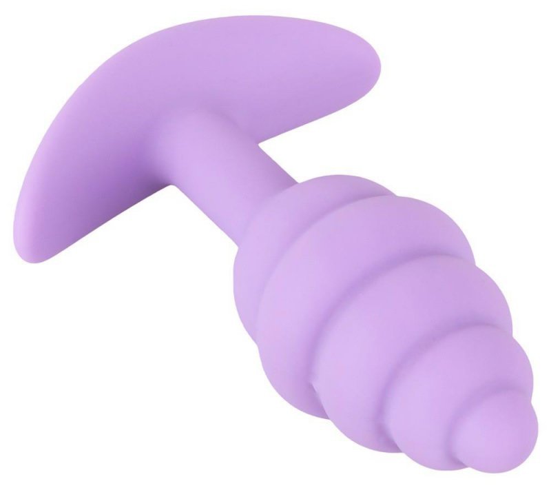 Spiralny korek analny zatyczka z uchwytem  Cuties Plugs fioletowy