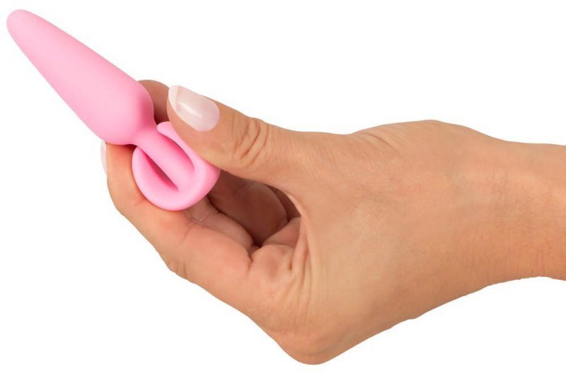 Stożkowy korek analny plug z uchwytem Cuties Plugs różowy