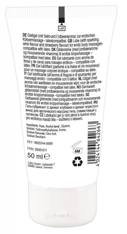 Jadalny żel intymny truskawka szampan 50 ml