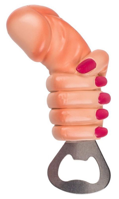 Metal bottle opener willy + hand