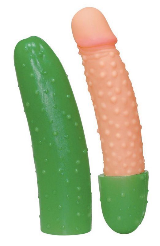Dildo z wypustkami w kształcie ogórka sztuczny penis 25 cm