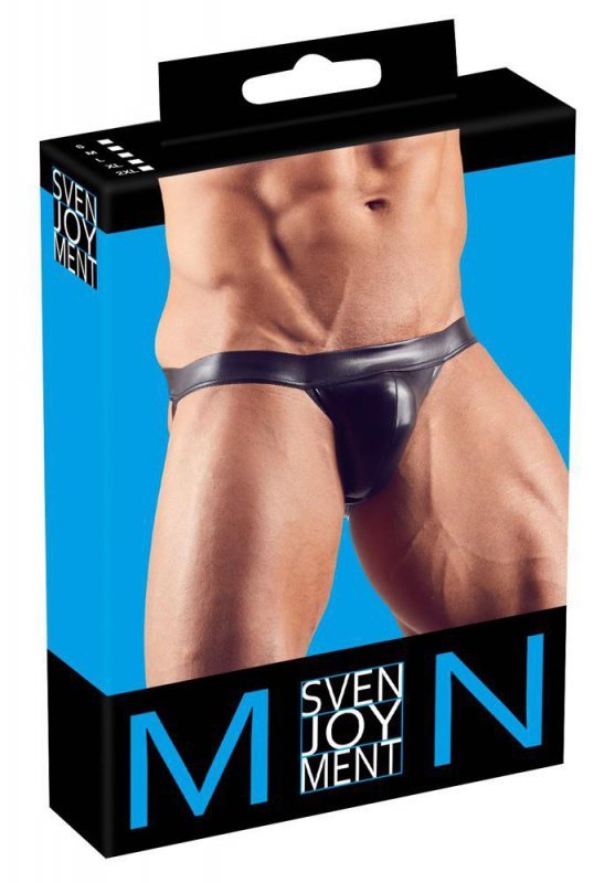 Błyszczące seksowne jockstrapy męskie wetlook czarne Men´s Jock 2XL