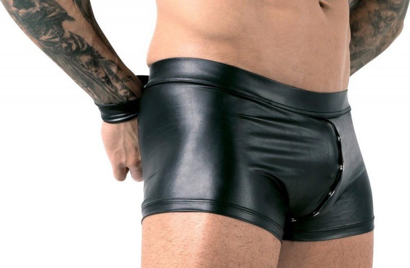 Majtki bokserki męskie z kajdankami BDSM czarne M