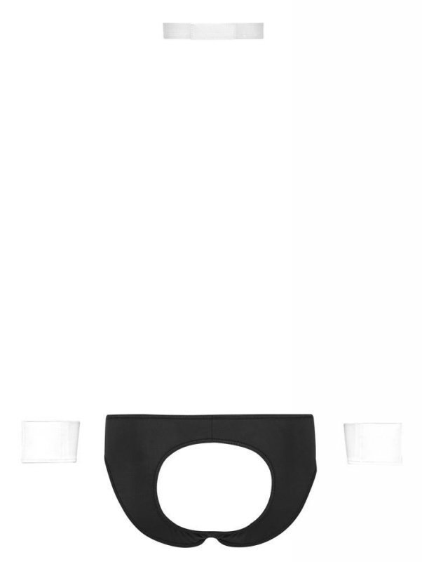 Męskie jockstrapy majtki odkryte pośladki + mankiety kelner Men's jock briefs S