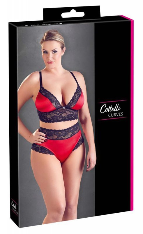 Kuszący zestaw bielizny biustonosz i stringi Cottelli XL