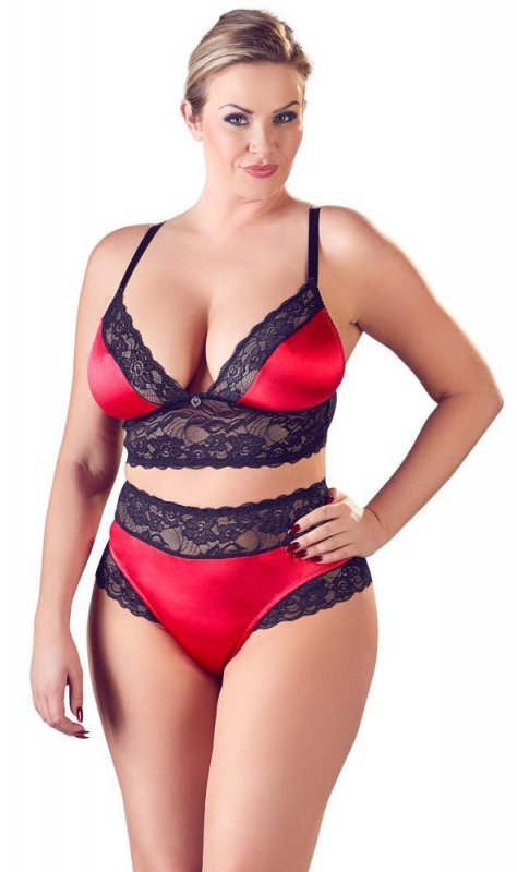 Kuszący zestaw bielizny biustonosz i stringi Cottelli XL