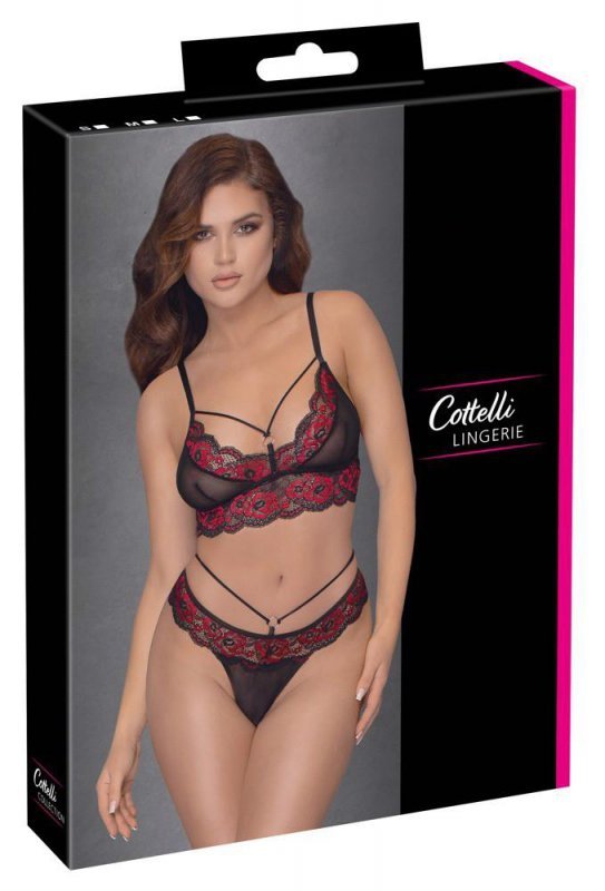 Koronkowy komplet sex bielizny Cottelli L