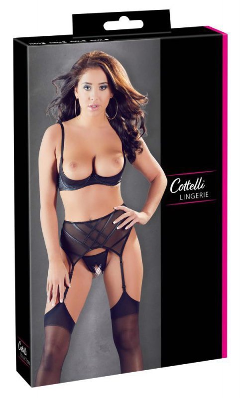 Sex bielizna Cottelli odkryte piersi dziurka 85C/XL