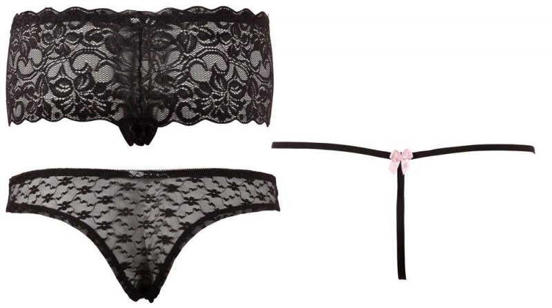 3 pary czarnych majtek erotycznych Cottelli XL