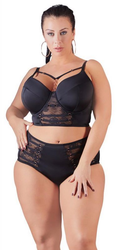 Czarne sex figi z wysokim stanem Cottelli 3XL