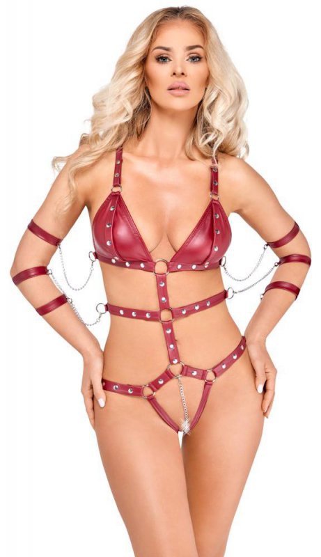 Uwodzicielskie body harness Bad Kitty Strap Body red M