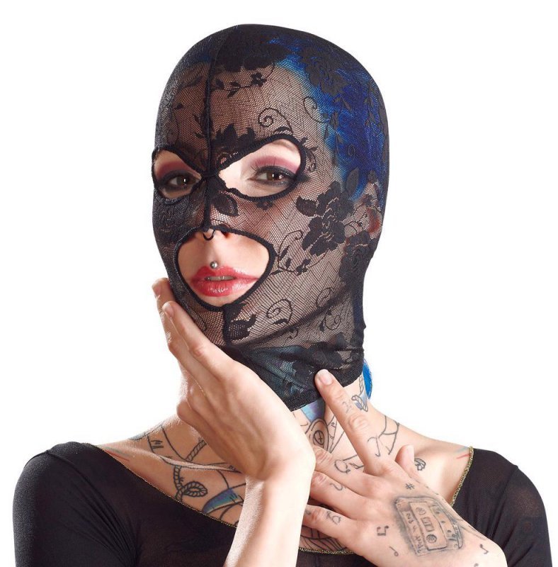 Maska BDSM damska z otworami na oczy i usta
