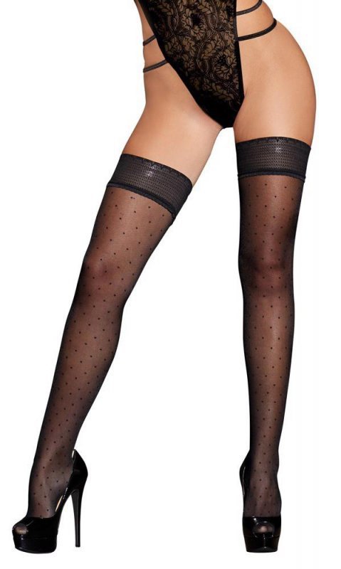 Sex pończochy samonośne Cottelli Dots 3