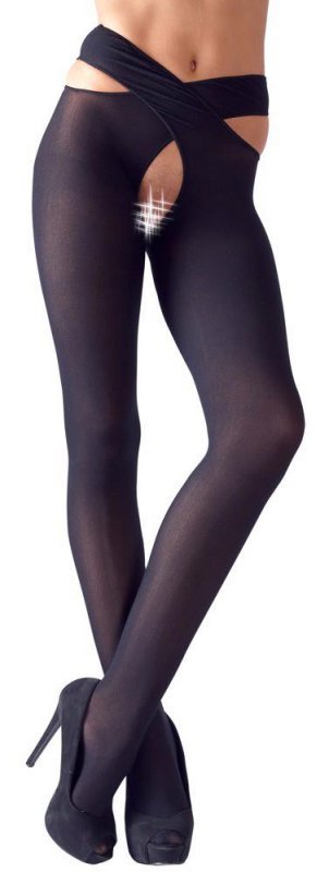 Rozkoszne pończochy z otworem Cottelli L/XL