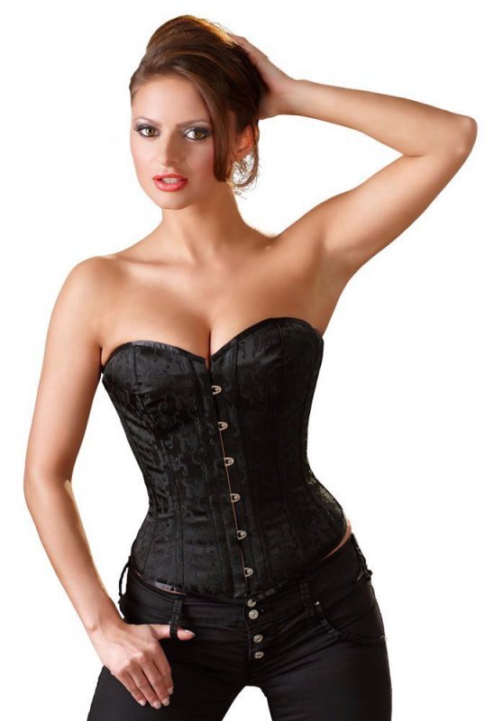 Sexy czarny gorset erotyczny Cottelli XL