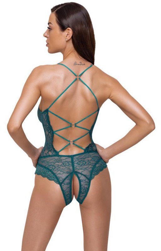 Seksowna bielizna błękitne body dziurka Cottelli XL