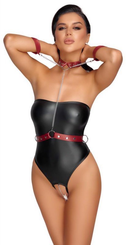 Otwarte błyszczące body Tubebody Bondage S