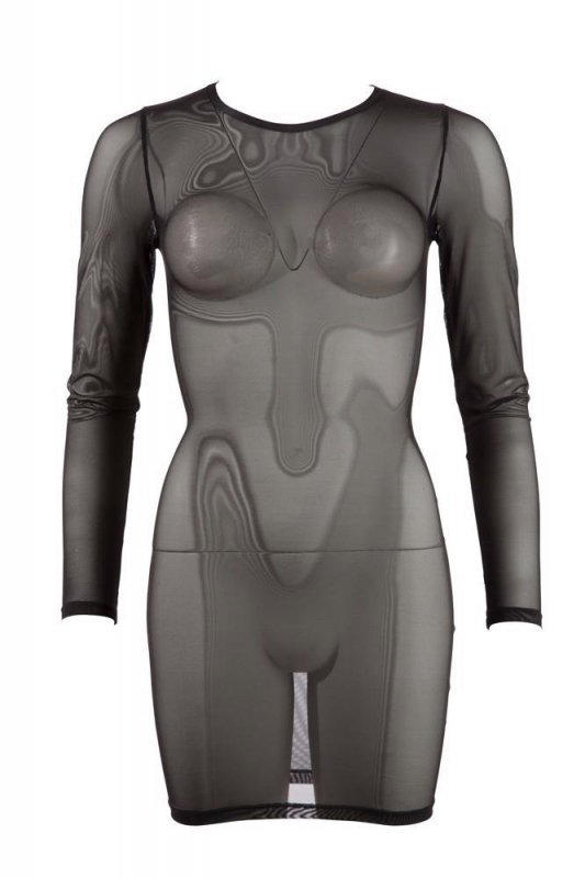 Prześwitująca sexy sukienka mini czarna Cottelli  M