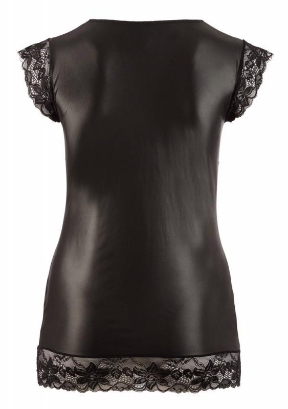 Sexy mini sukienka czarna z wetlooku Cottelli 3XL