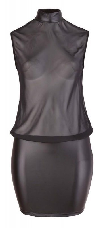 Prześwitująca sex sukienka czarna Cottelli 4XL