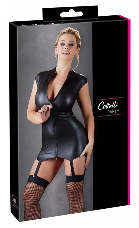 Sex sukienka mini z pasem do pończoch Cottelli M