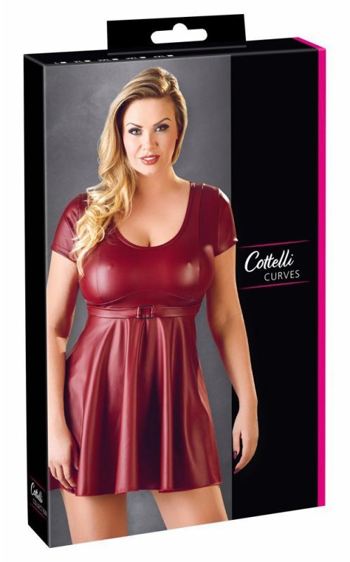 Bordowa rozkloszowana sukienka bdsm Cottelli L