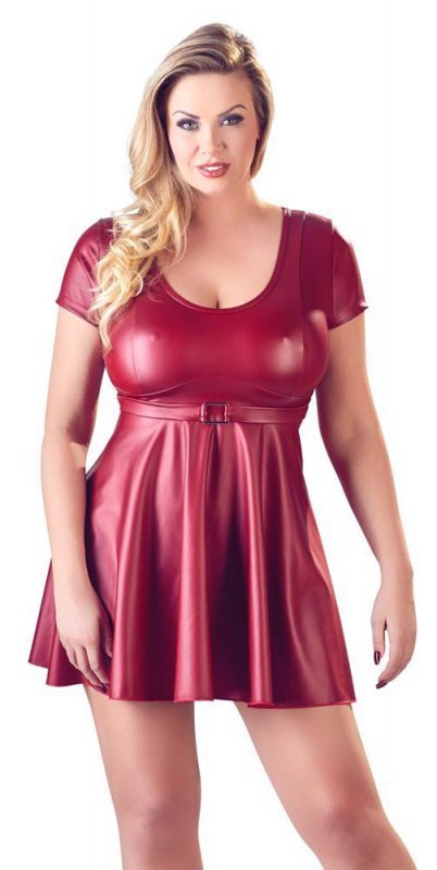Bordowa rozkloszowana sukienka bdsm Cottelli XL