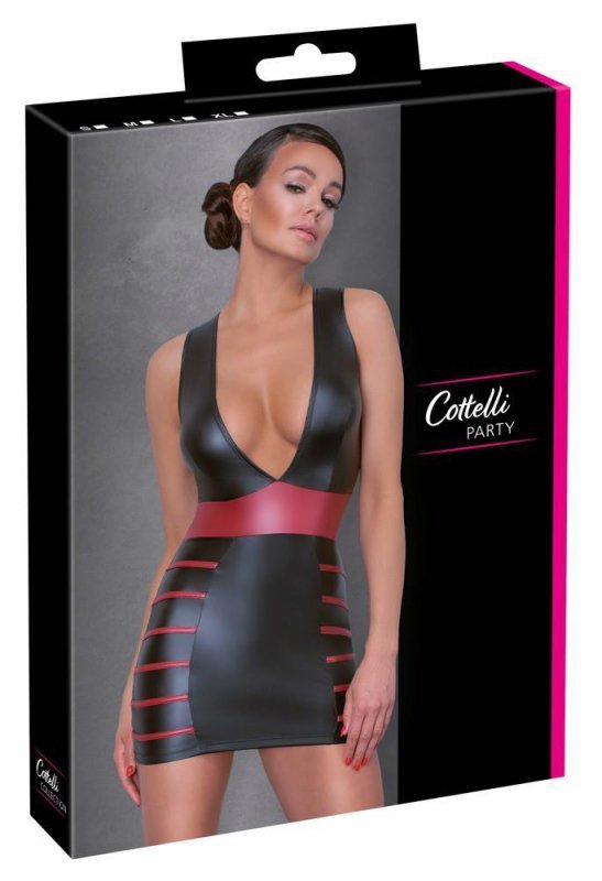 Błyszcząca mini sukienka dopasowana Cottelli L