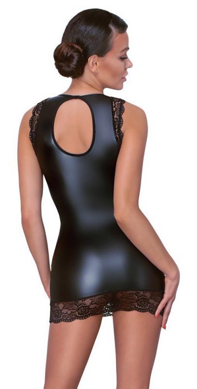 Sukienka sexy mini czarna z koronką Cottelli XL