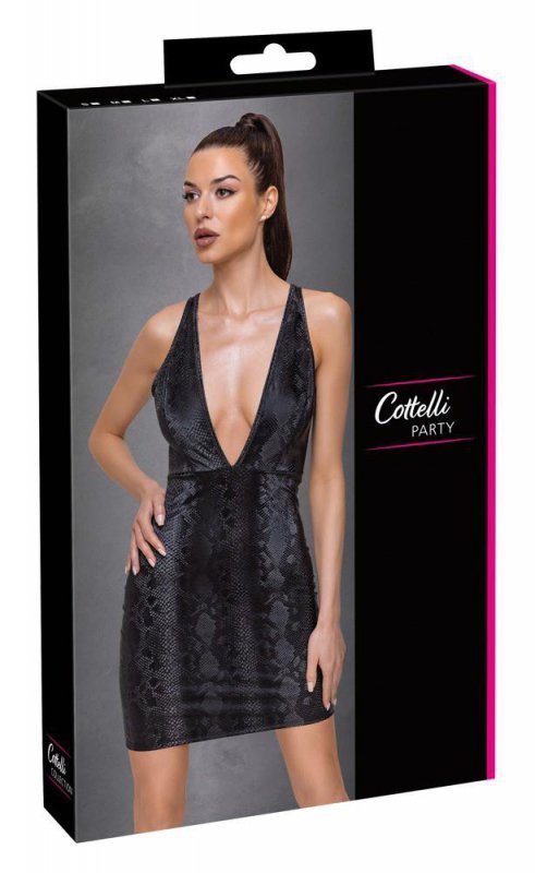 Sex sukienka wężowa czarna Cottelli S