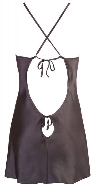 Satynowa sexy koszlka babydoll czarna Cottelli XL