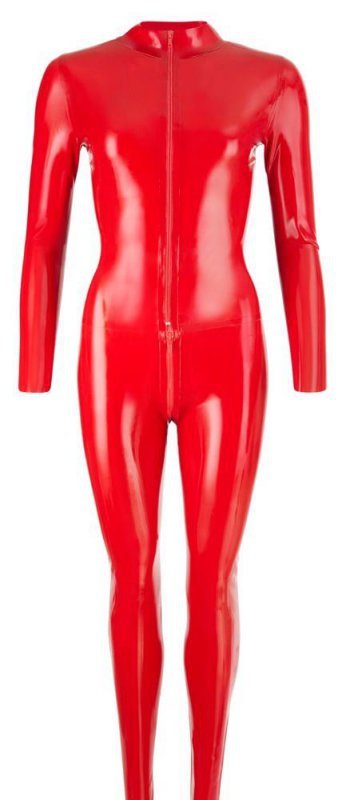 Lateksowy catsuit kombinezon czerwony L