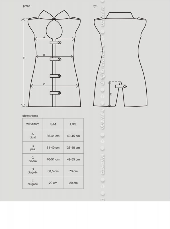 Obsessive kostium Stewardess stewardessa S/M