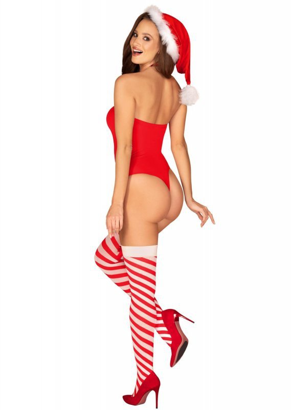 Obsessive strój mikołajki Kissmas body czerwone  XS/S