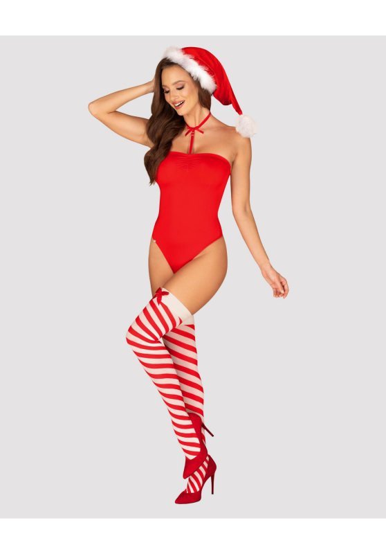 Obsessive strój mikołajki Kissmas body czerwone  XS/S