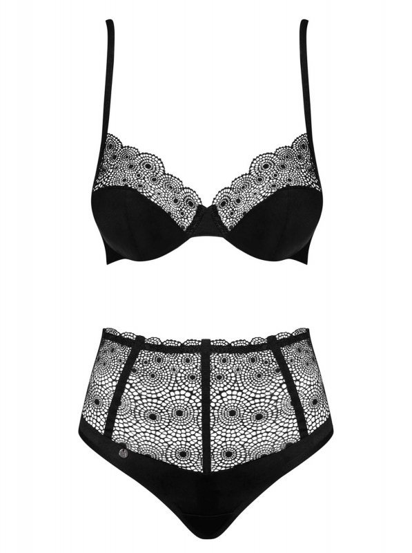 Obsessive Sharlotte komplet 2-częściowy czarny  S/M