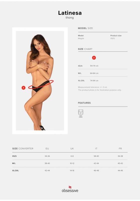 Obsessive Latinesa seksowne stringi otwarte   XS/S