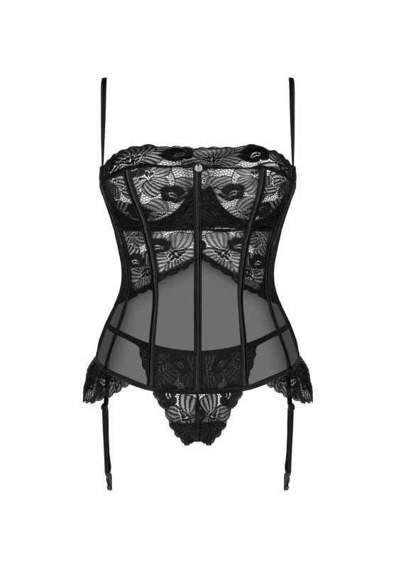 Seksowna bielizna Obsessive Serena Love gorset i stringi XL/2XL