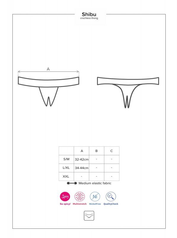 Obsessive Shibu stringi otwarte czarne L/XL
